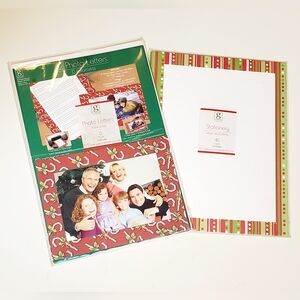 Season's Greetings Holiday Christmas Stationary With 12 Photo Letters